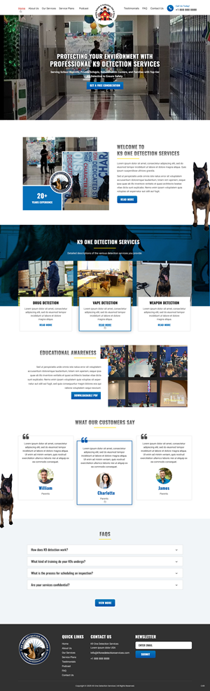 Web Design by pb for K9 One Detection Services  | Design: #34842953