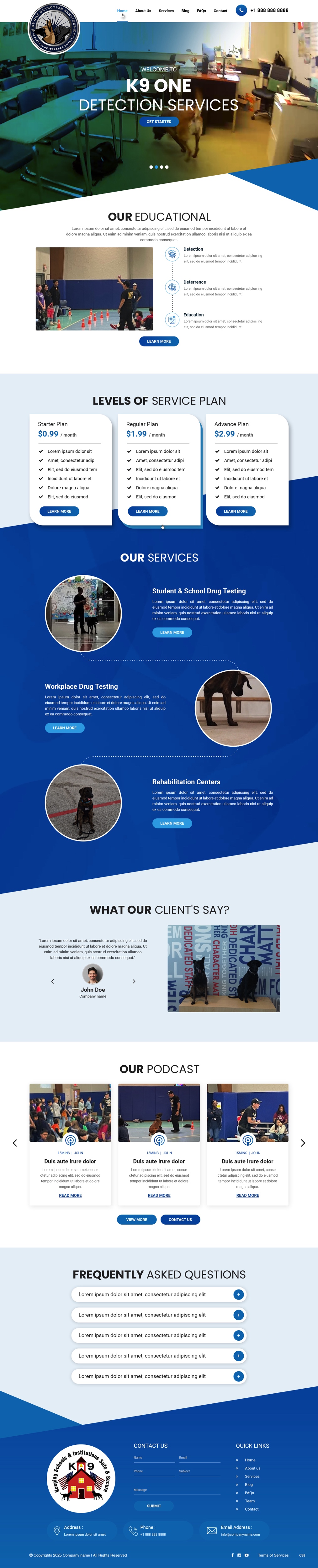 Web Design by pb for K9 One Detection Services  | Design #34842958