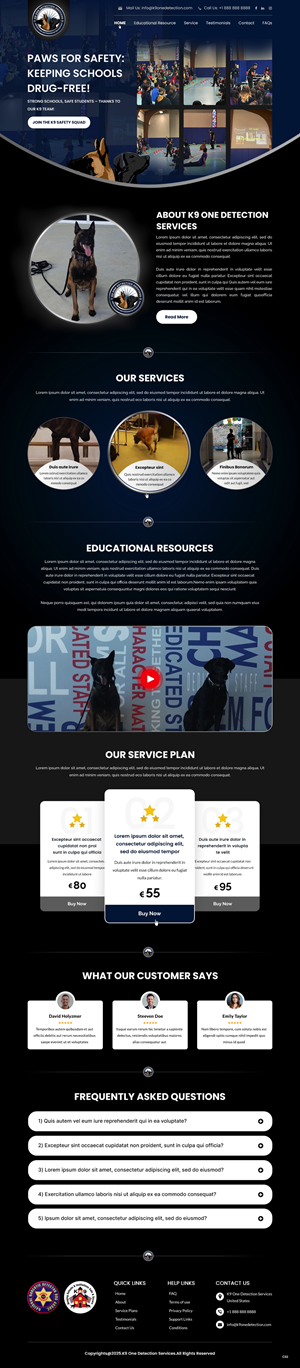 Web Design by pb for K9 One Detection Services  | Design: #34842960