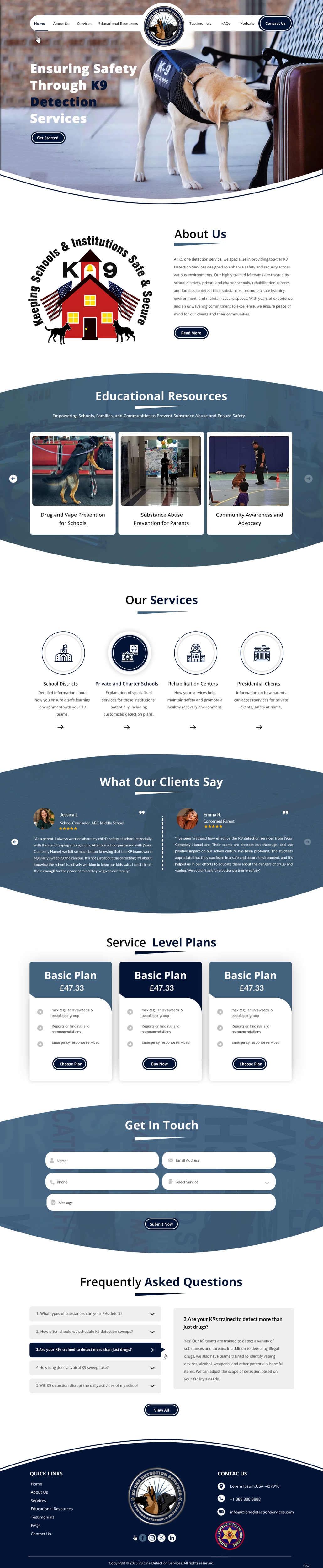 Web Design by pb for K9 One Detection Services  | Design #34842962