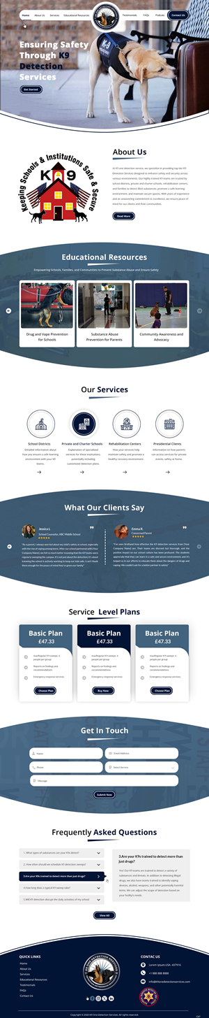 Web Design by pb for K9 One Detection Services  | Design: #34842962