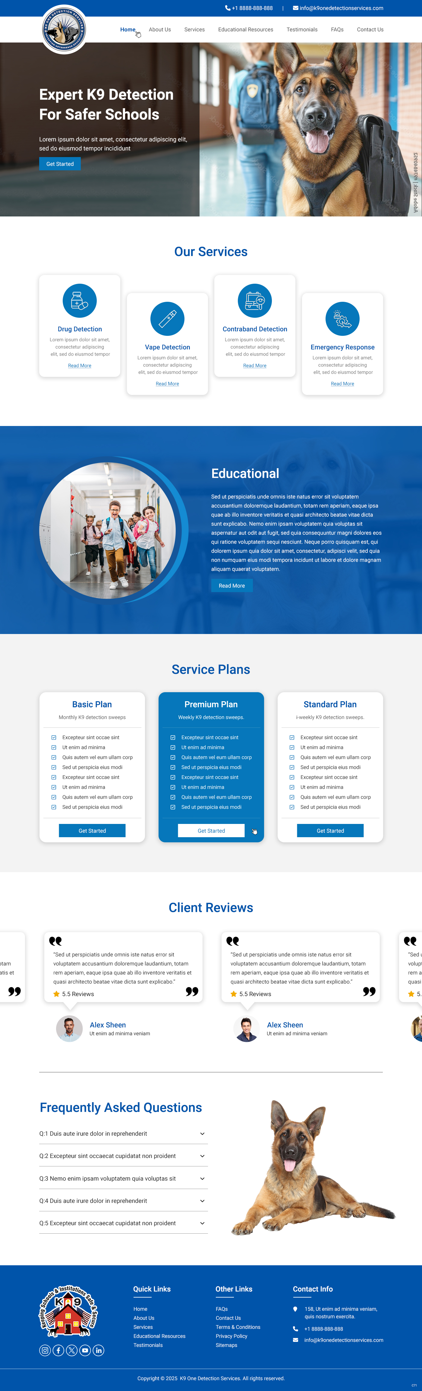 Diseño Web por pb para K9 One Detection Services  | Diseño #34842964