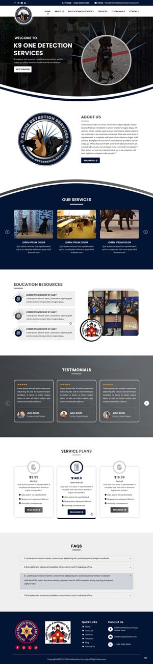 Web Design by pb for K9 One Detection Services  | Design: #34842976