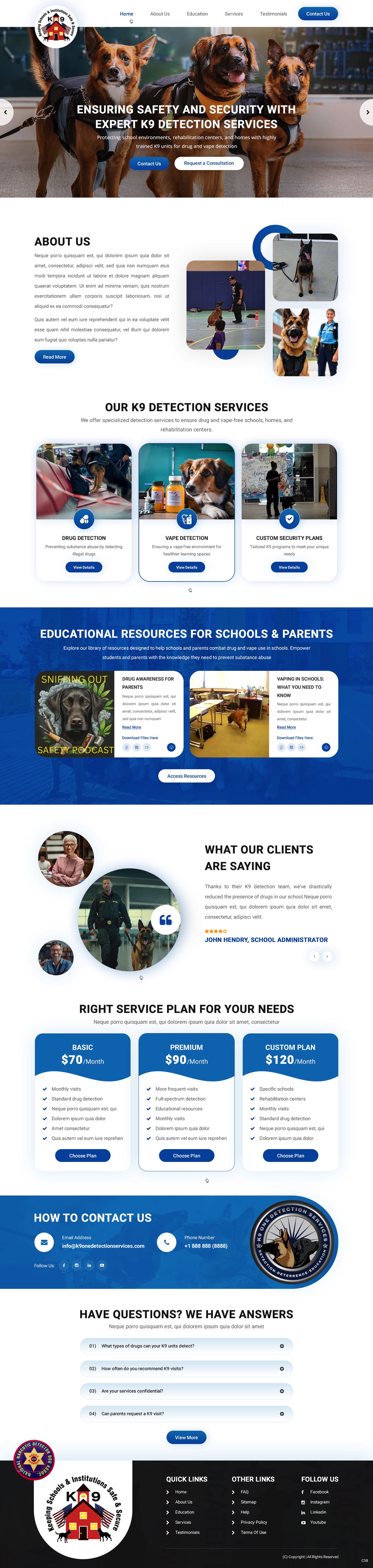 Web Design by pb for K9 One Detection Services  | Design #34842977