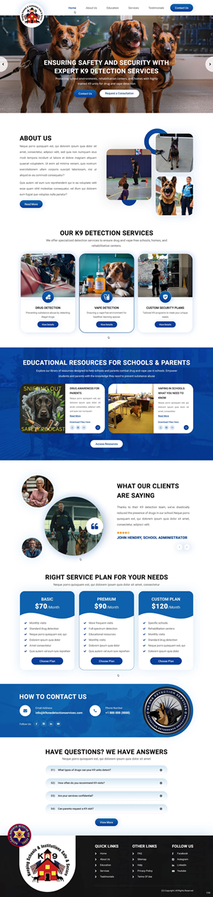 Web Design by pb for K9 One Detection Services  | Design: #34842977