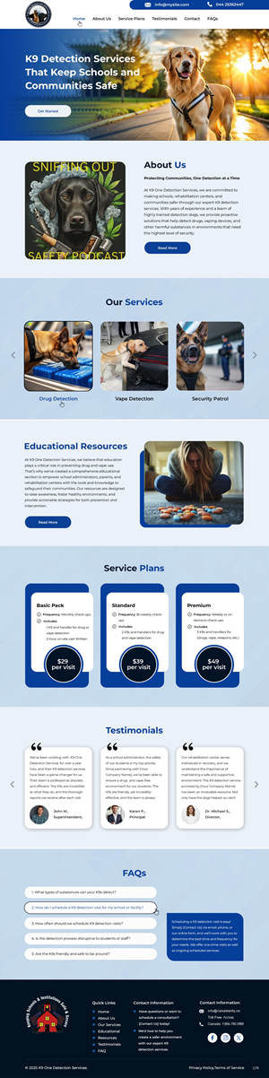 Web Design by pb for K9 One Detection Services  | Design: #34842979