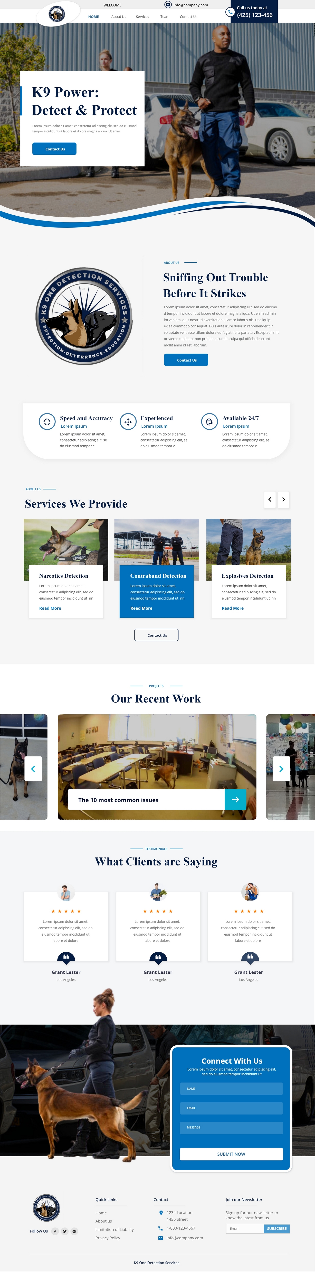 Web-Design von Andrew Asiimwe für K9 One Detection Services  | Design #34840249