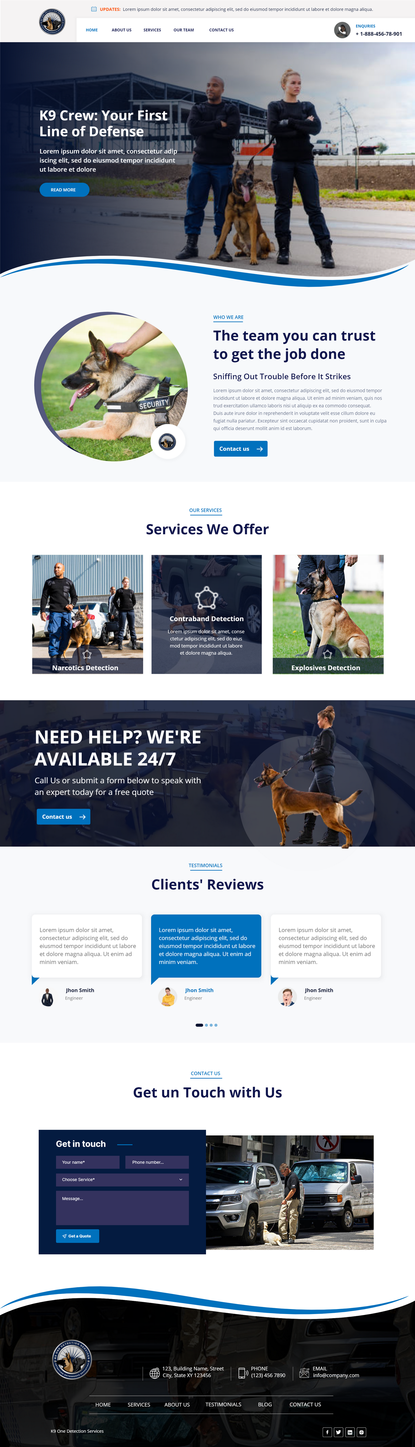 Web-Design von Andrew Asiimwe für K9 One Detection Services  | Design #34840553