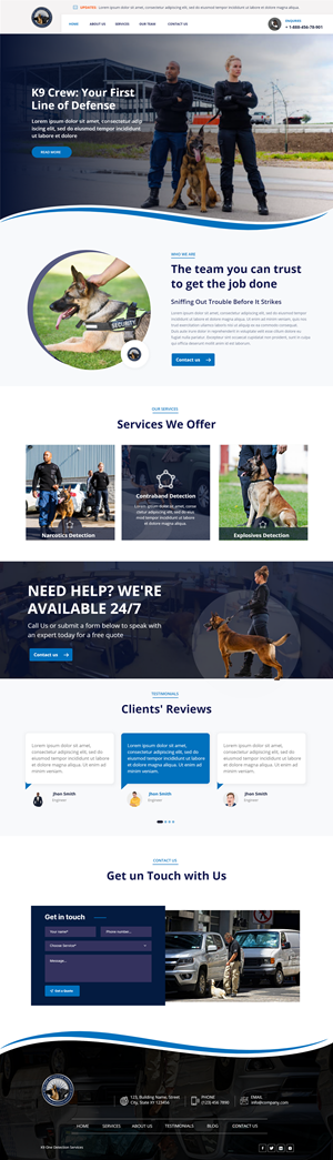 Diseño Web por Andrew Asiimwe para K9 One Detection Services  | Diseño: #34840553