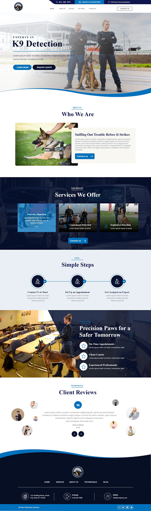 Diseño Web por Andrew Asiimwe para K9 One Detection Services  | Diseño: #34840557