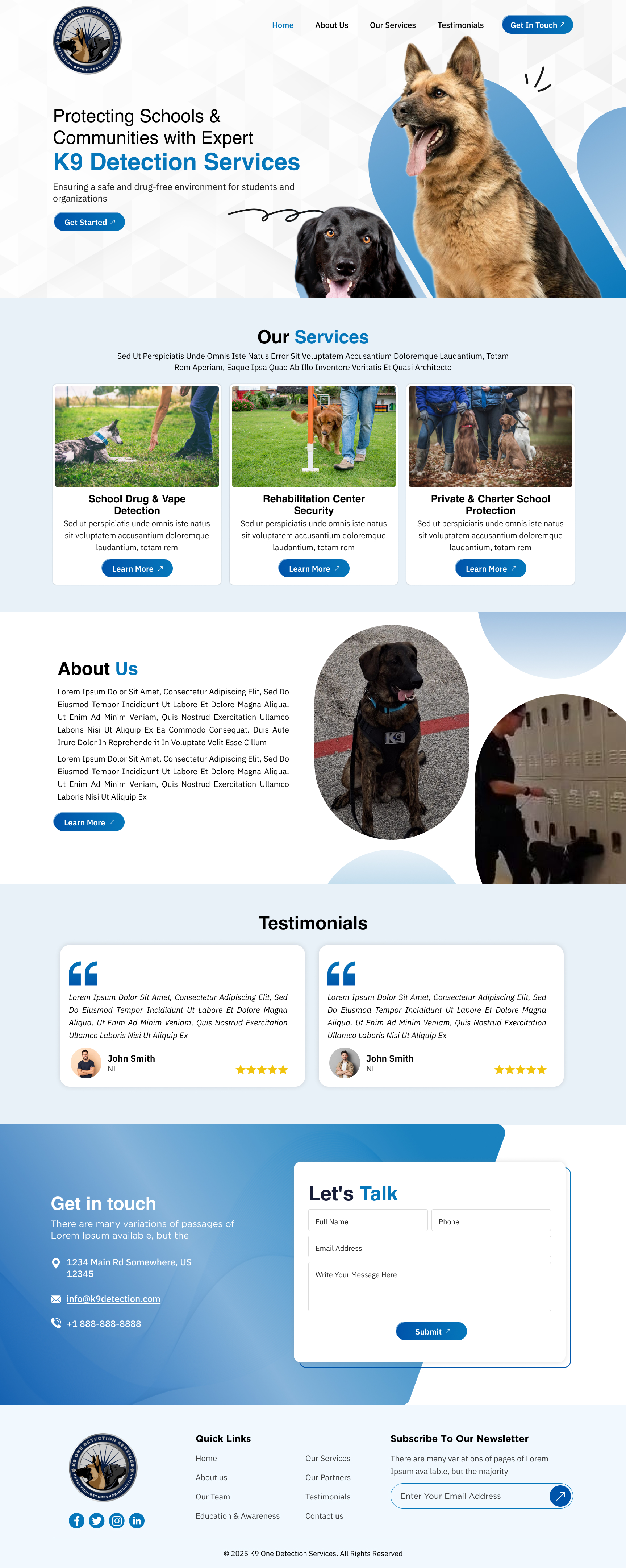 Web Design by Titan Eagle for K9 One Detection Services  | Design #34841266