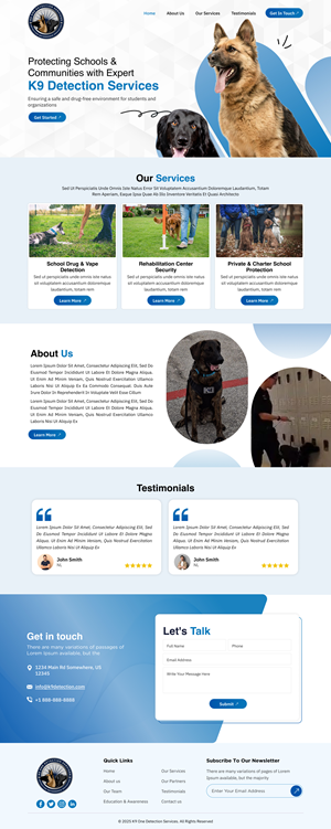 Diseño Web por Titan Eagle para K9 One Detection Services  | Diseño: #34841266