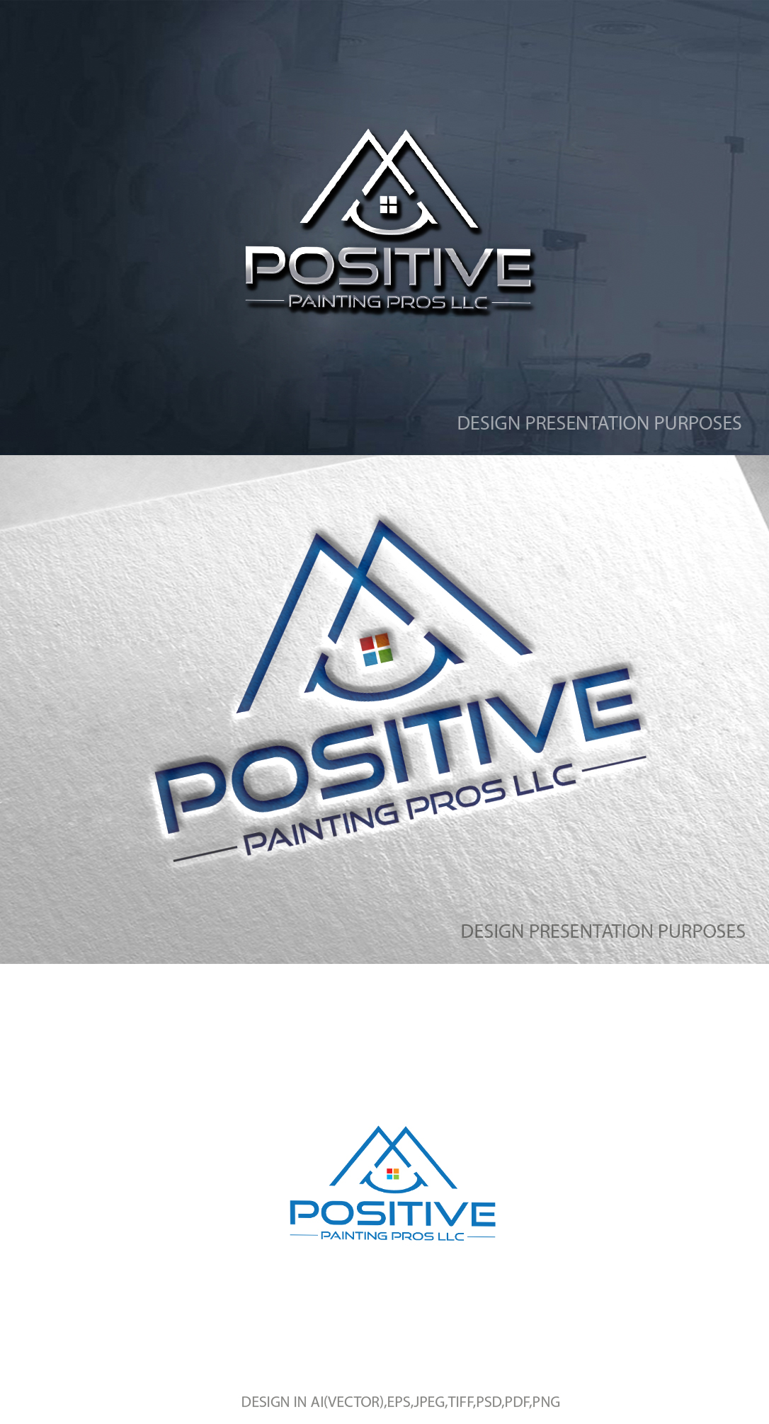 Logo Design by zebronicgraphic for Positive Painting Pros | Design #34842130