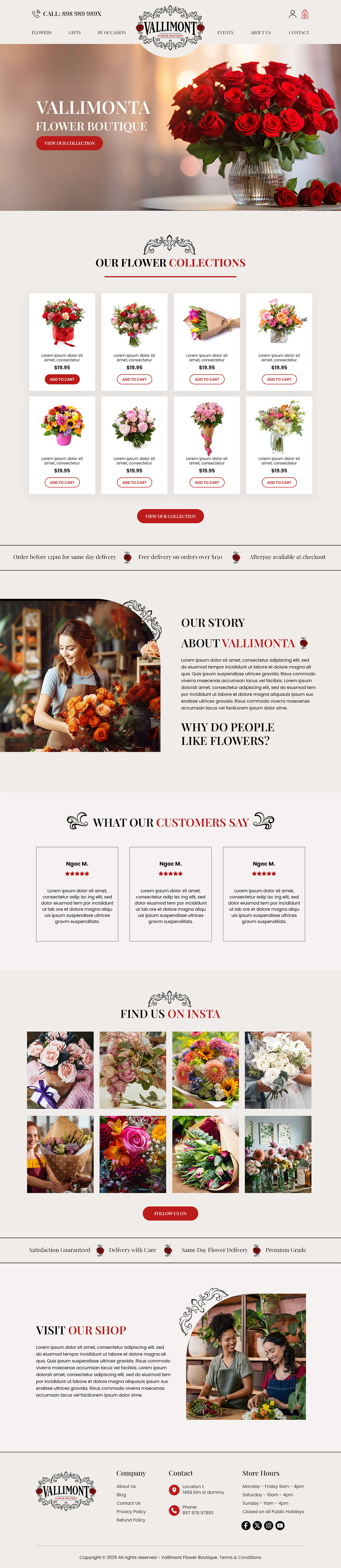 Web Design par MAHABA pour Vallimont Flower Boutique  | Design #34873031