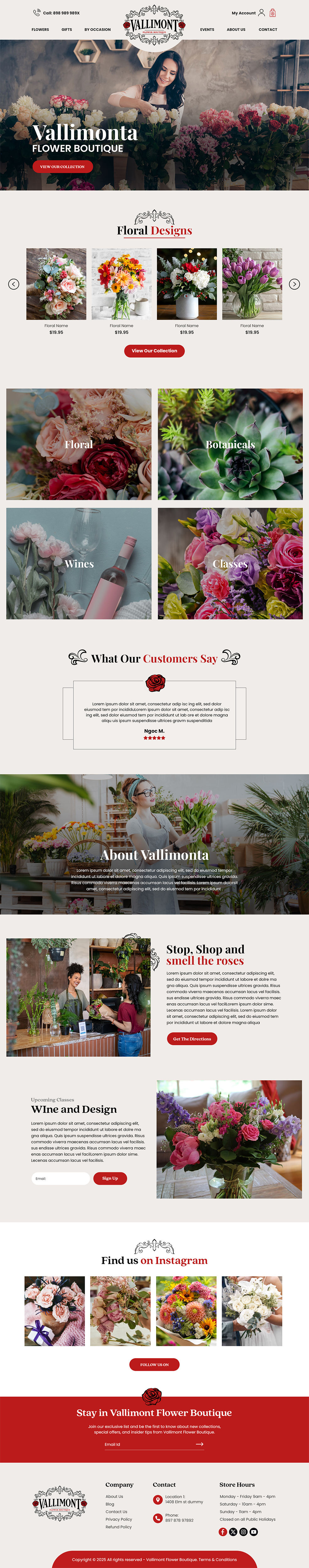 Web-Design von MAHABA für Vallimont Flower Boutique  | Design #34903590