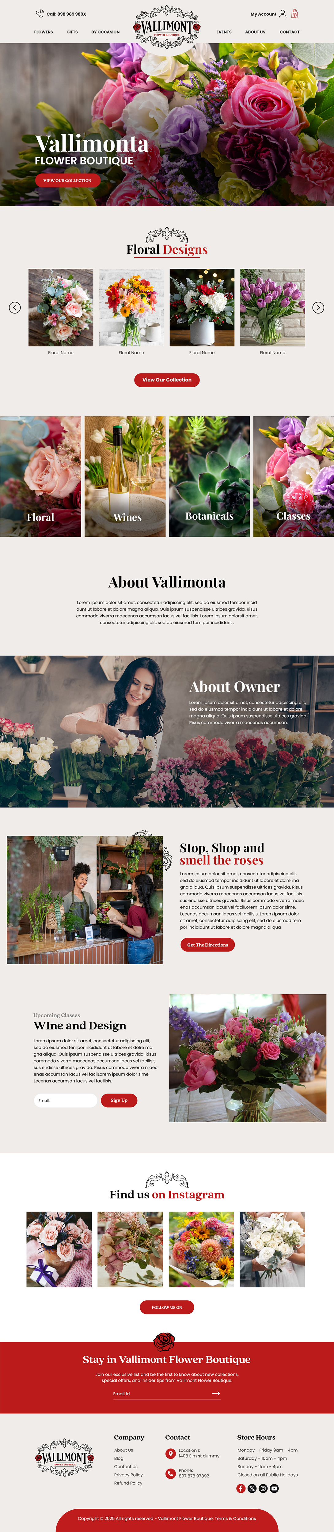 Web-Design von MAHABA für Vallimont Flower Boutique  | Design #34903592