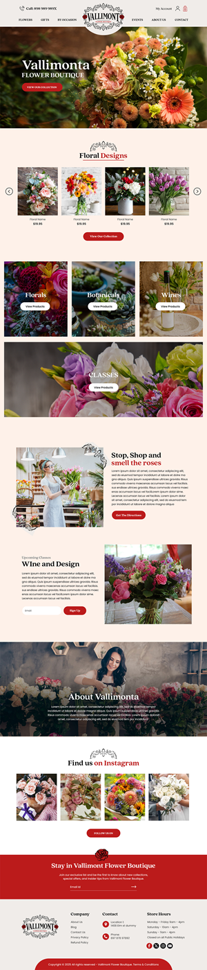 Web Design par MAHABA pour Vallimont Flower Boutique  | Design : #34903928