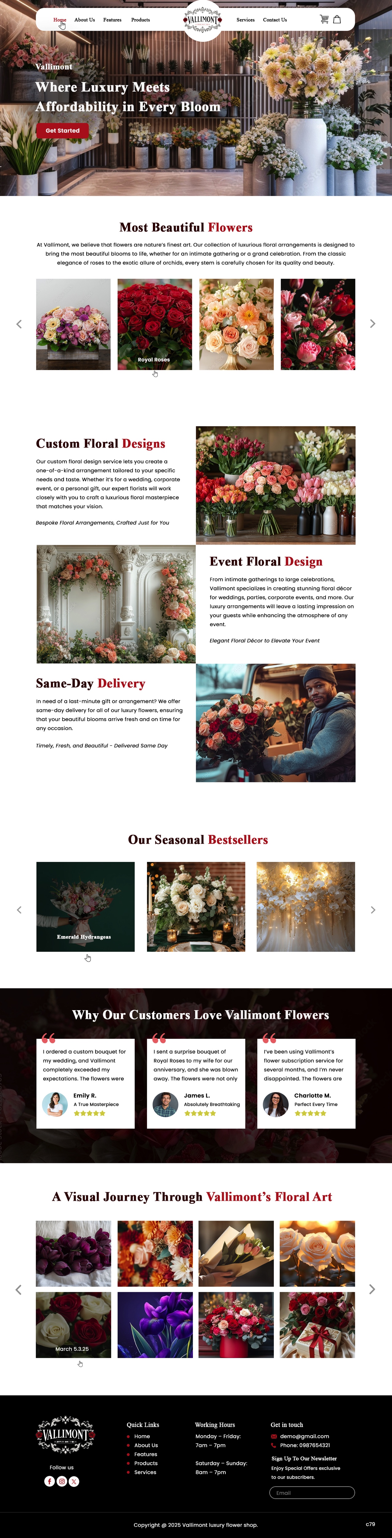 Web Design par pb pour Vallimont Flower Boutique  | Design #34877175