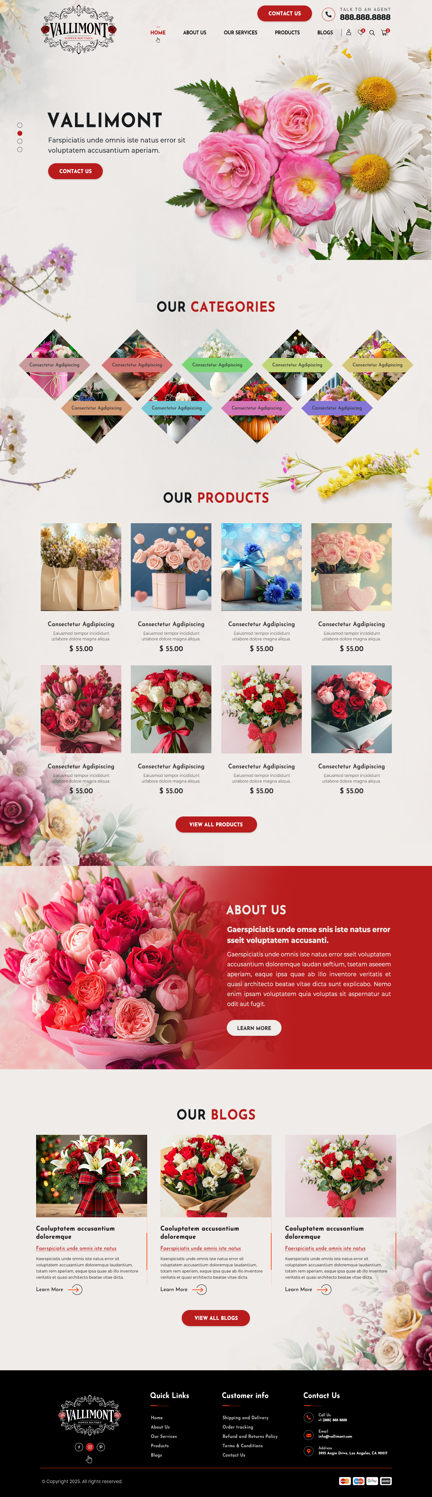 Web Design par pb pour Vallimont Flower Boutique  | Design #34877176