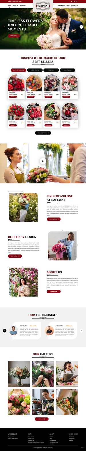 Web Design par pb pour Vallimont Flower Boutique  | Design : #34877177