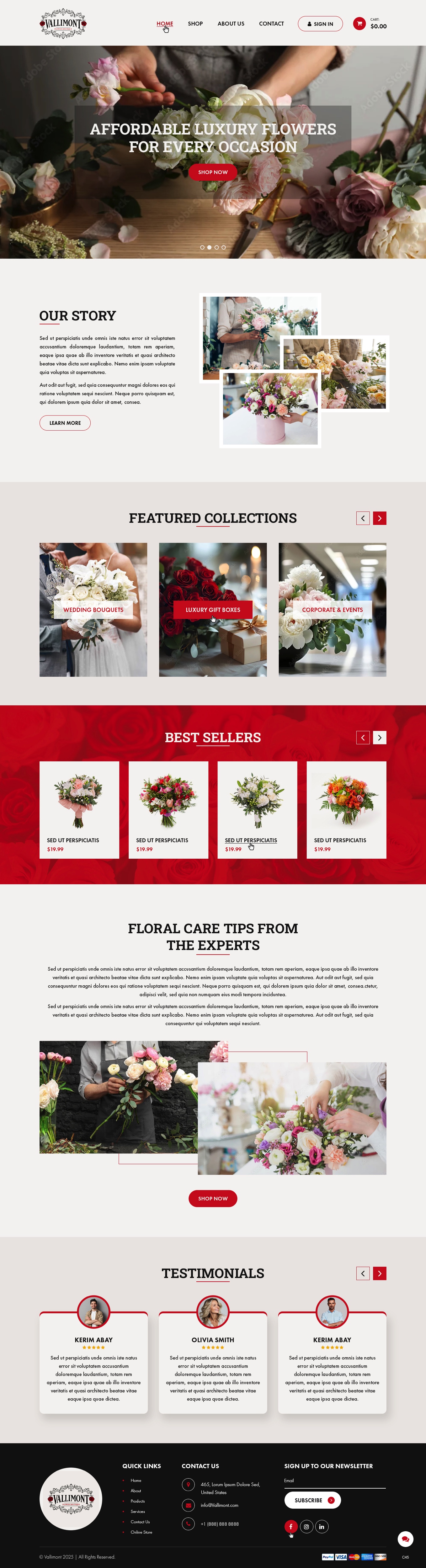 Web Design par pb pour Vallimont Flower Boutique  | Design #34877181