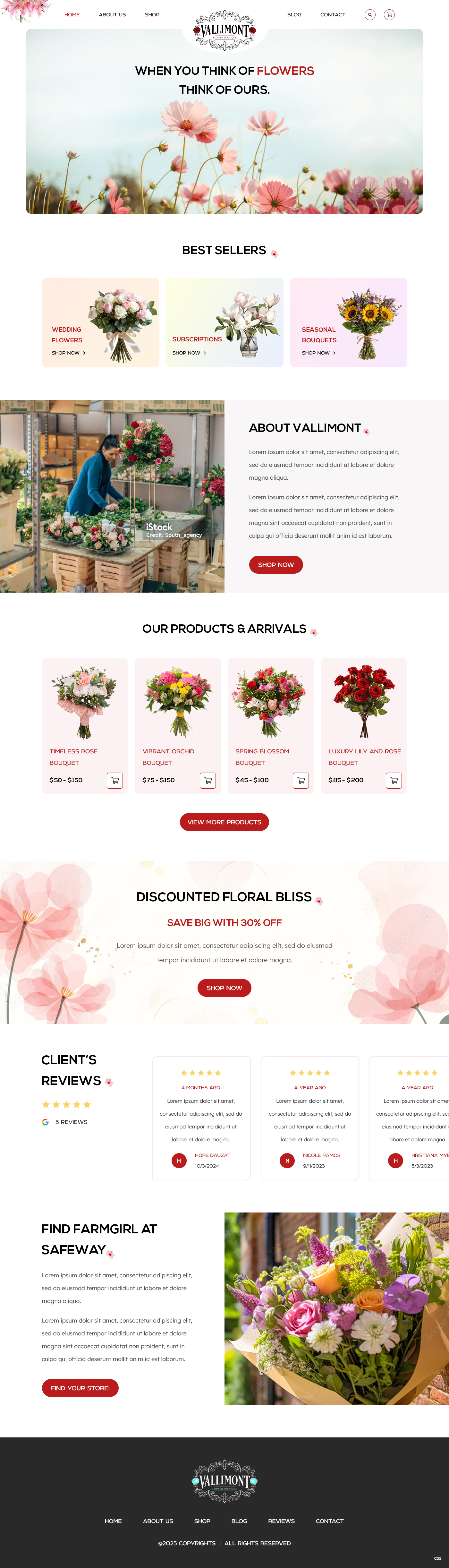 Web Design par pb pour Vallimont Flower Boutique  | Design #34877184