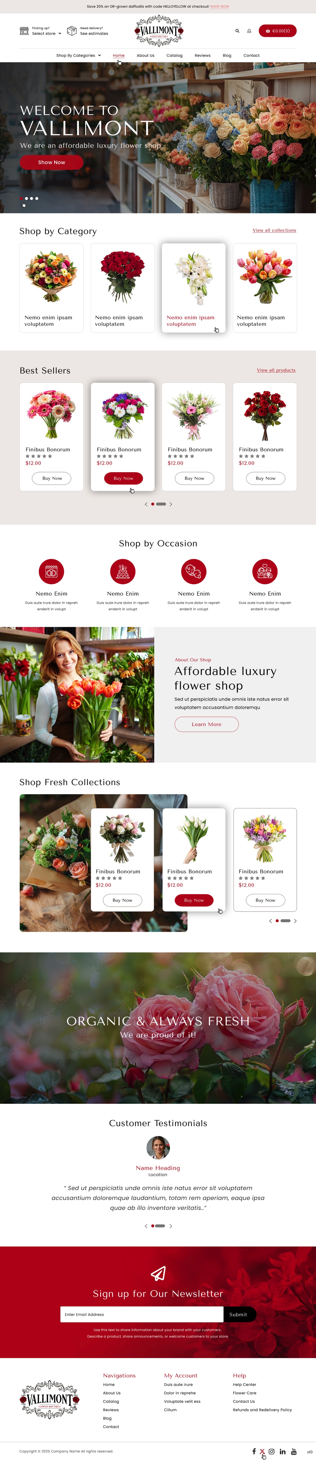 Web-Design von pb für Vallimont Flower Boutique  | Design #34877185