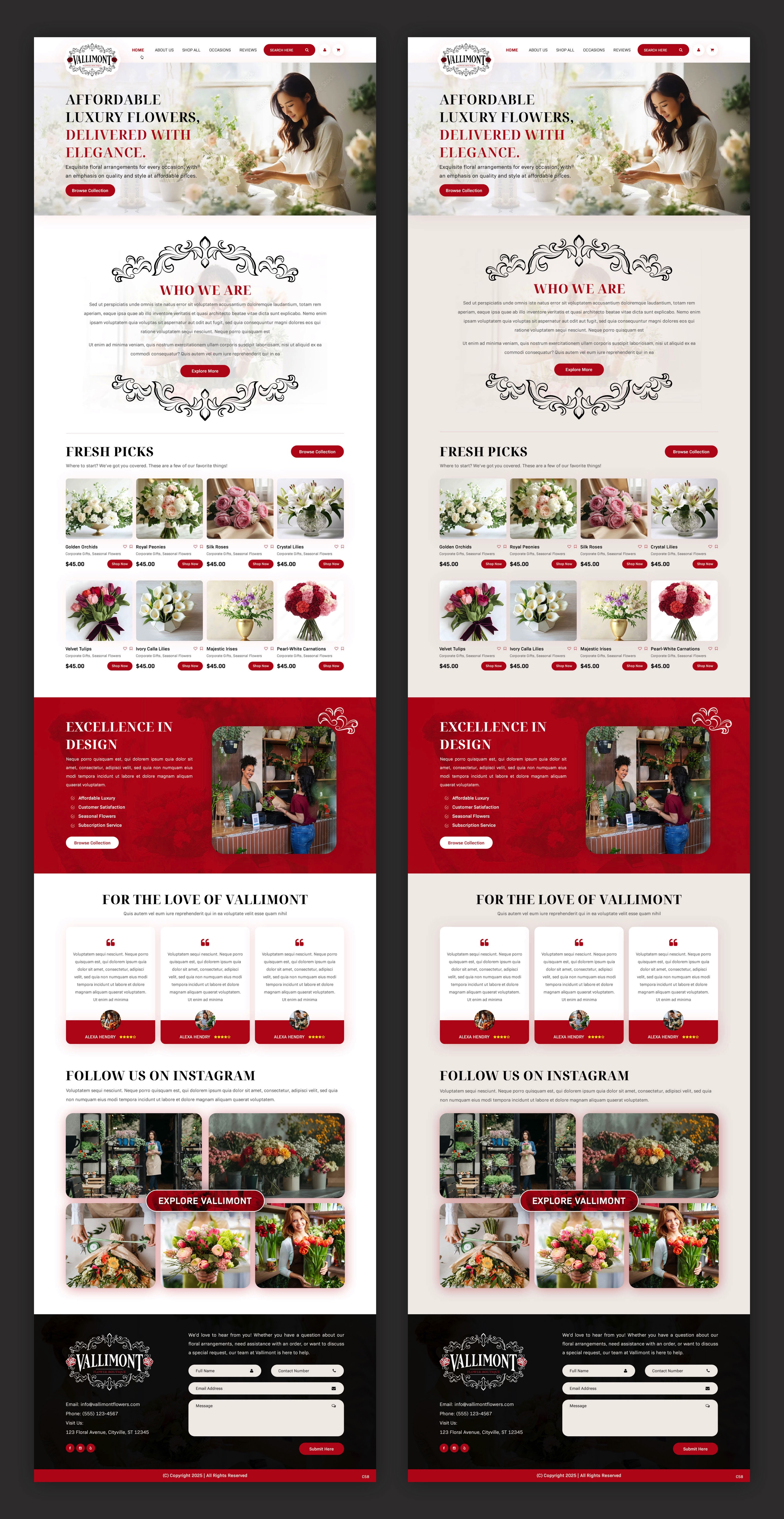 Web-Design von pb für Vallimont Flower Boutique  | Design #34877193