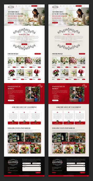 Web Design par pb pour Vallimont Flower Boutique  | Design : #34877193
