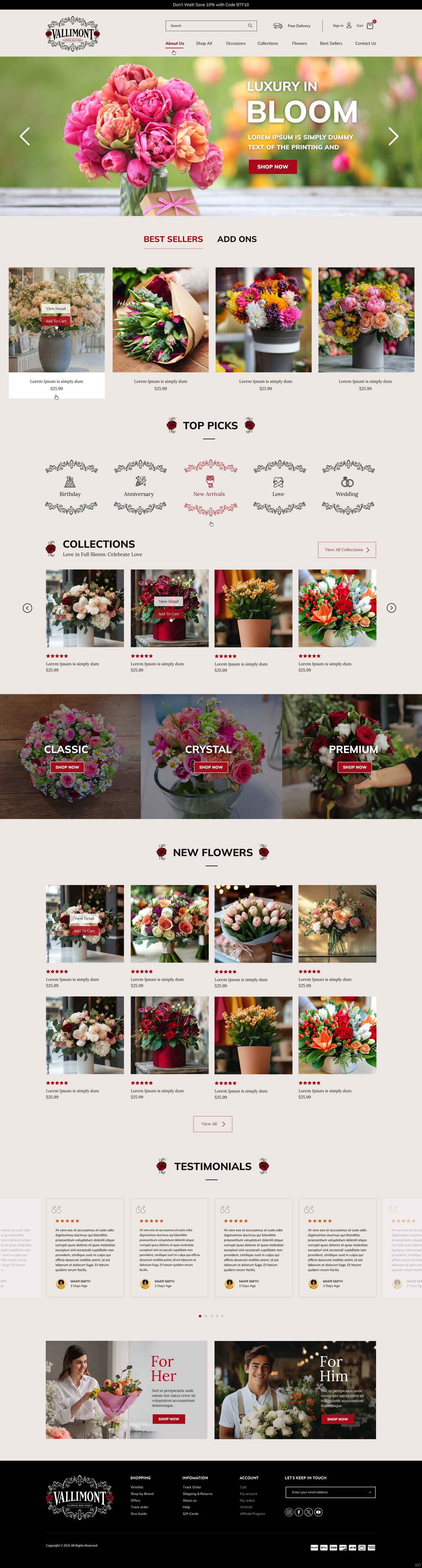 Web-Design von pb für Vallimont Flower Boutique  | Design #34877194