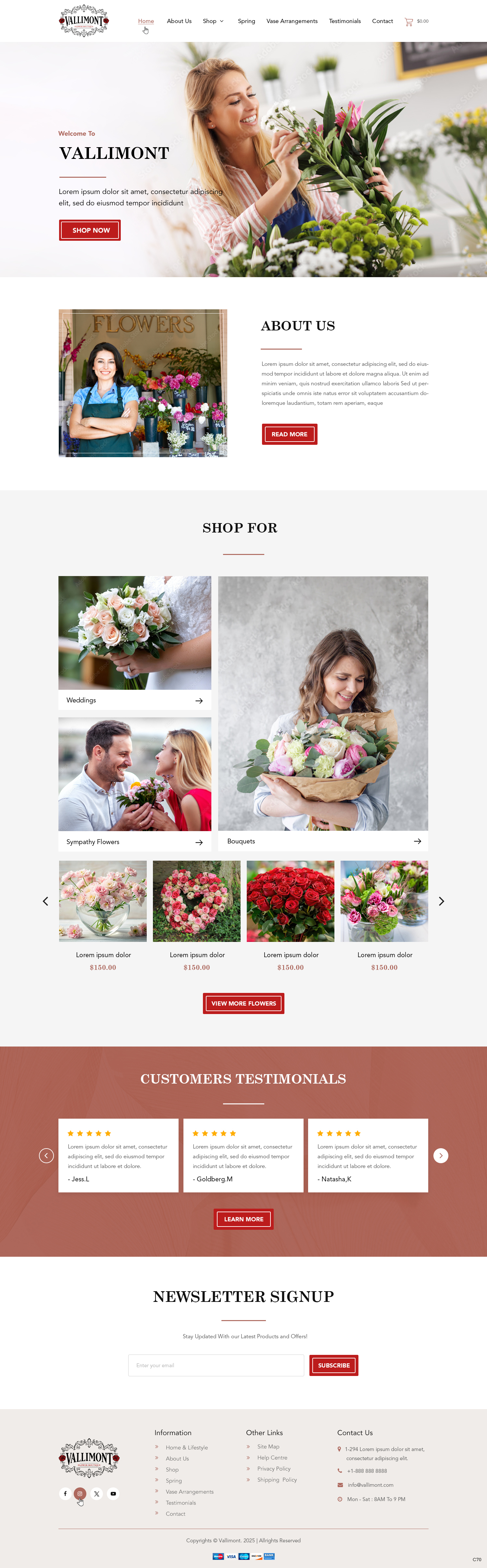 Web-Design von pb für Vallimont Flower Boutique  | Design #34877199
