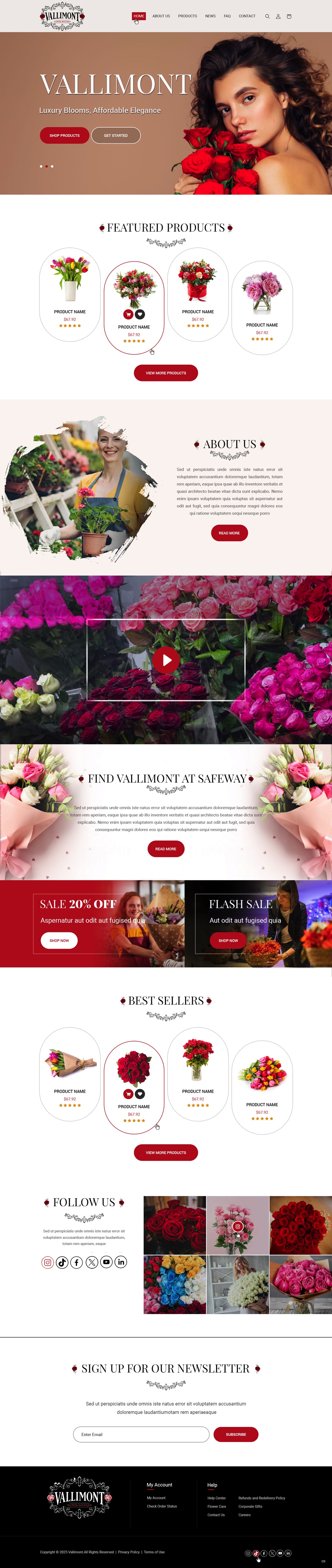 Web-Design von pb für Vallimont Flower Boutique  | Design #34877201