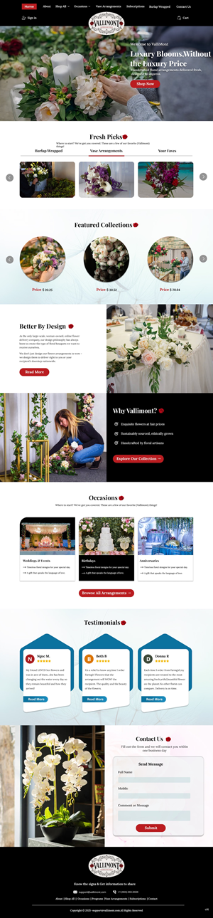 Web-Design von pb für Vallimont Flower Boutique  | Design #34893704