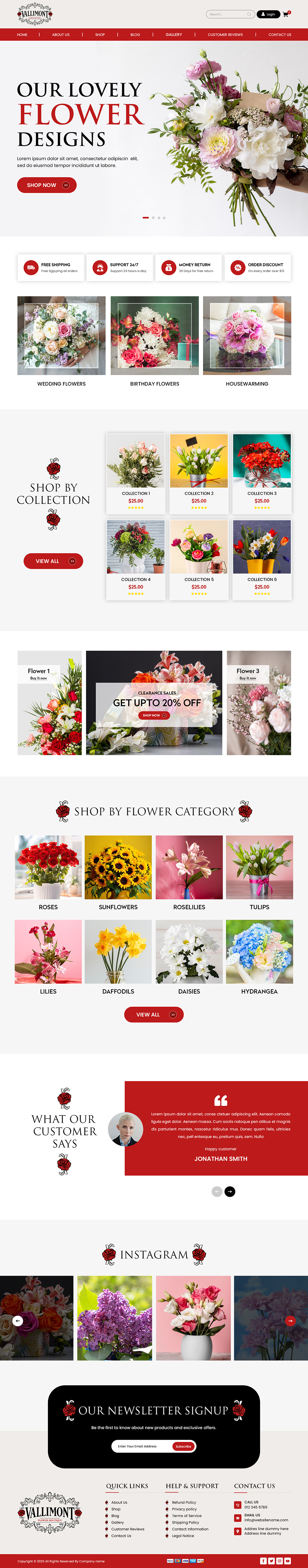 Web Design par Creations Box 2015 pour Vallimont Flower Boutique  | Design #34875162