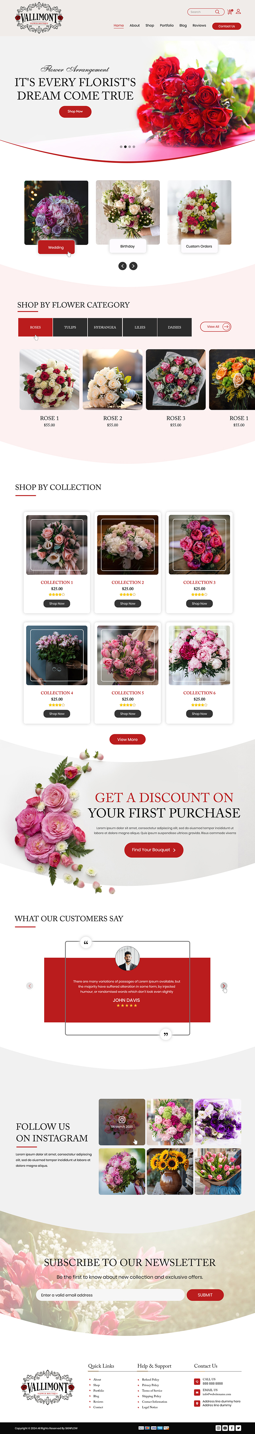 Web Design par Creations Box 2015 pour Vallimont Flower Boutique  | Design #34875681