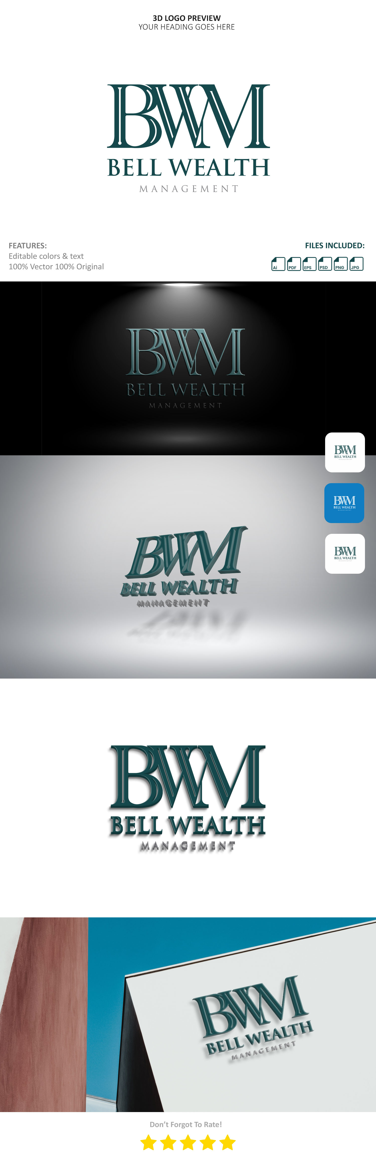 Logo-Design von VectorForge für Bell Wealth Management | Design #34903763
