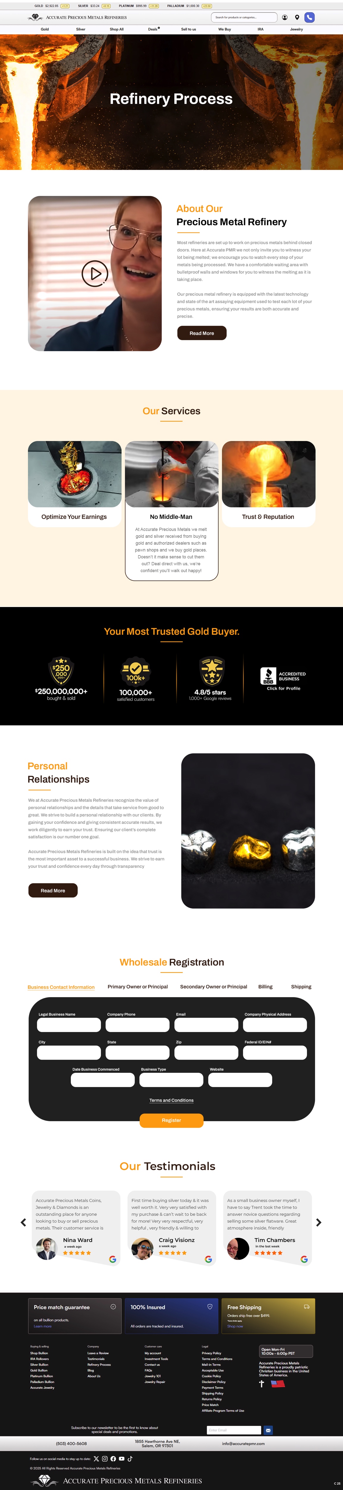 Web Design by pb for Accurate Precous Metals Refineries | Design #34918765