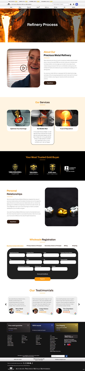 Diseño Web por pb para Accurate Precous Metals Refineries | Diseño: #34918765