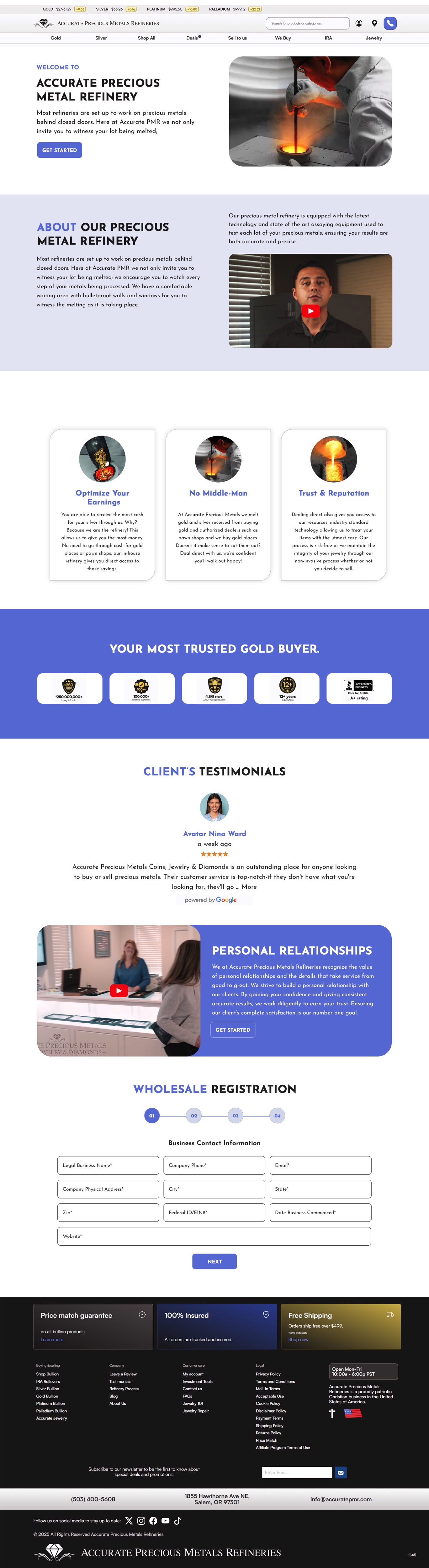 Diseño Web por pb para Accurate Precous Metals Refineries | Diseño #34918766