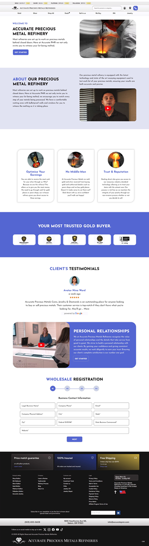 Diseño Web por pb para Accurate Precous Metals Refineries | Diseño: #34918766