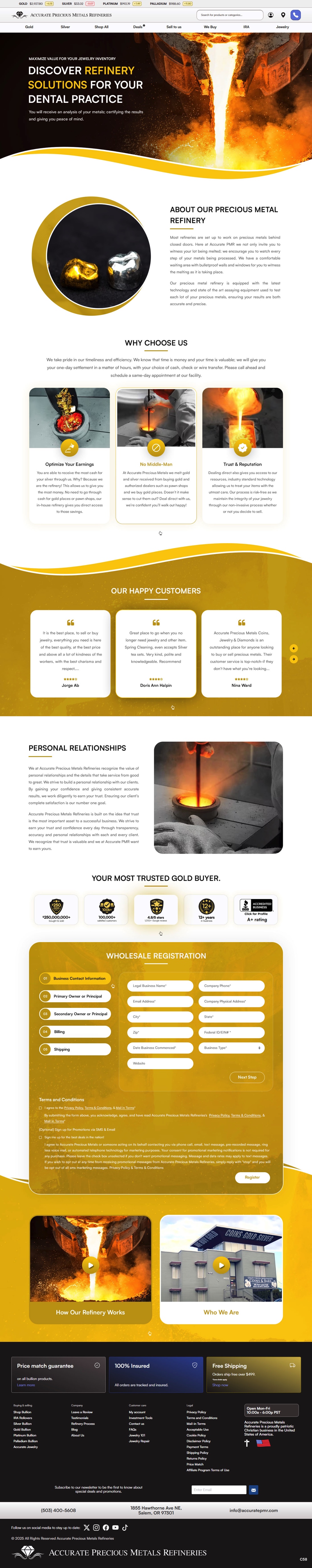 Web Design by pb for Accurate Precous Metals Refineries | Design #34918768