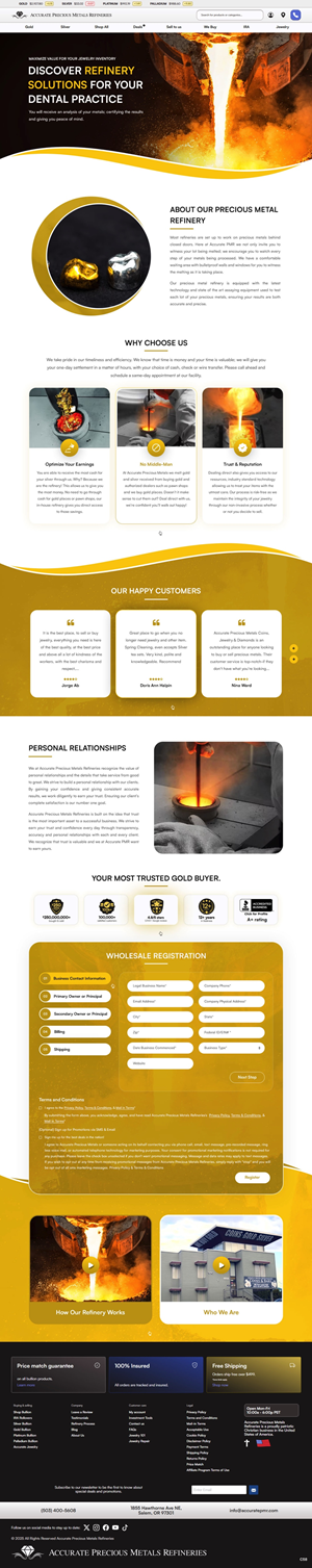 Diseño Web por pb para Accurate Precous Metals Refineries | Diseño: #34918768