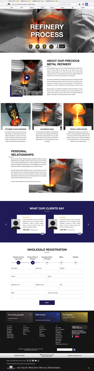 Diseño Web por pb para Accurate Precous Metals Refineries | Diseño: #34918769