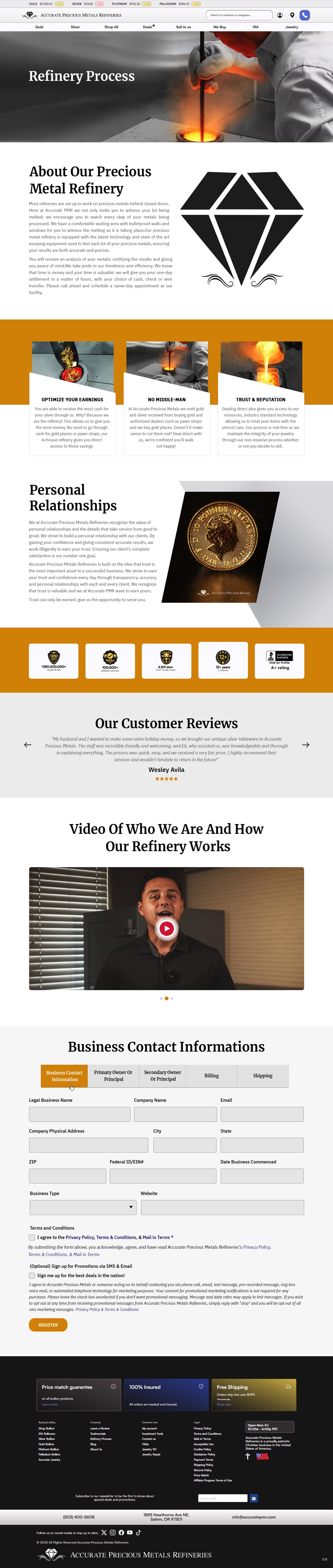 Web Design by pb for Accurate Precous Metals Refineries | Design #34918772