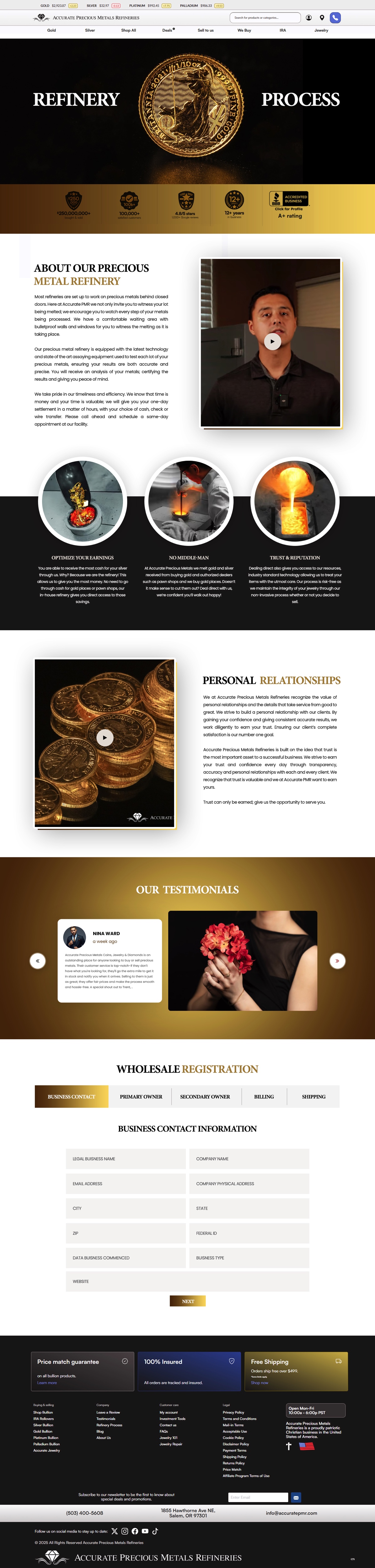 Web Design by pb for Accurate Precous Metals Refineries | Design #34918773