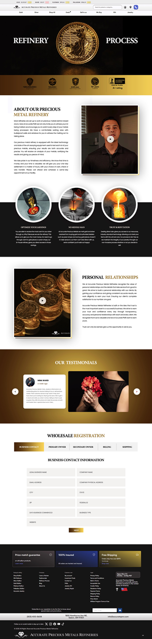 Diseño Web por pb para Accurate Precous Metals Refineries | Diseño: #34918773