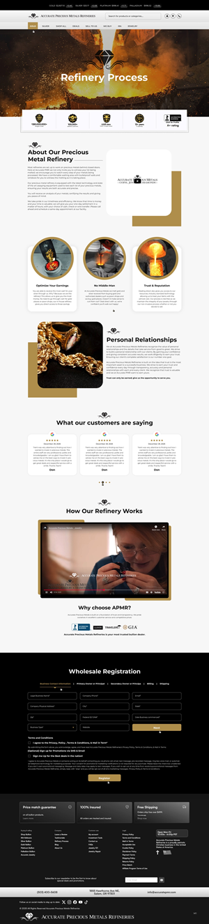 Diseño Web por pb para Accurate Precous Metals Refineries | Diseño: #34918774