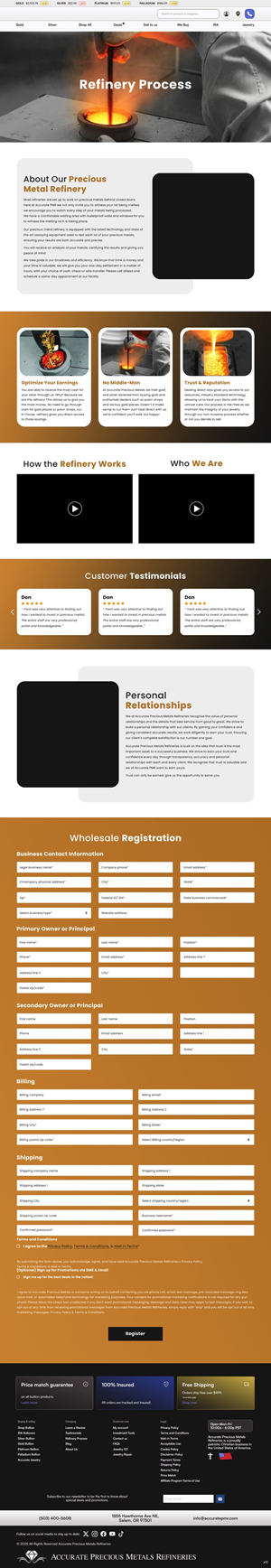 Diseño Web por pb para Accurate Precous Metals Refineries | Diseño: #34918776