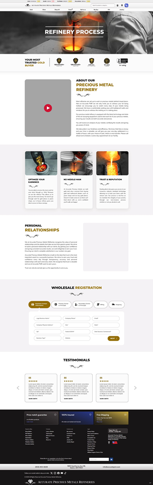 Diseño Web por pb para Accurate Precous Metals Refineries | Diseño: #34918780