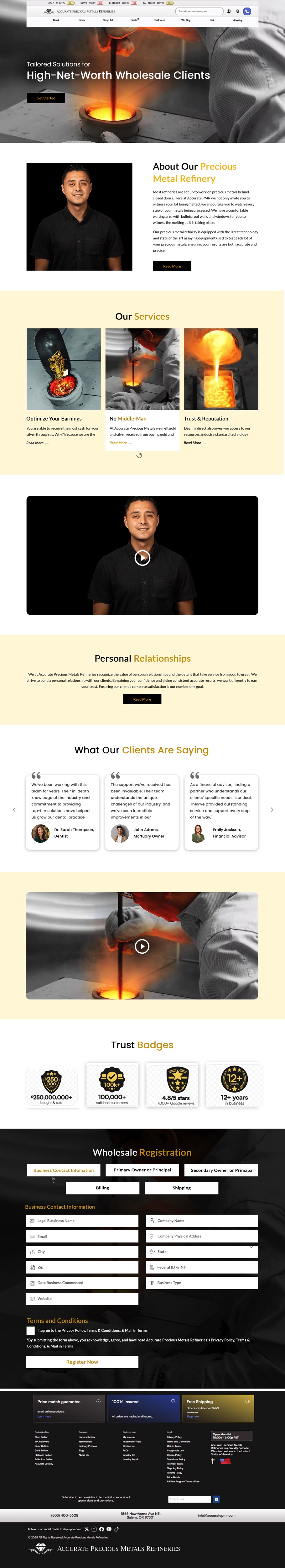 Diseño Web por pb para Accurate Precous Metals Refineries | Diseño #34926149